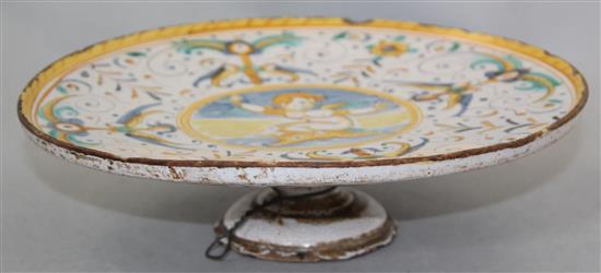 A Deruta maiolica tazza, first half 17th century, 25.5cm